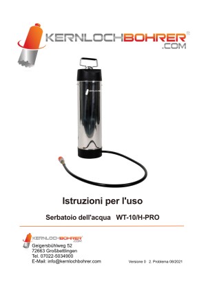 Istruzioni per l'uso per: serbatoio dell'acqua WT-10-H-PRO